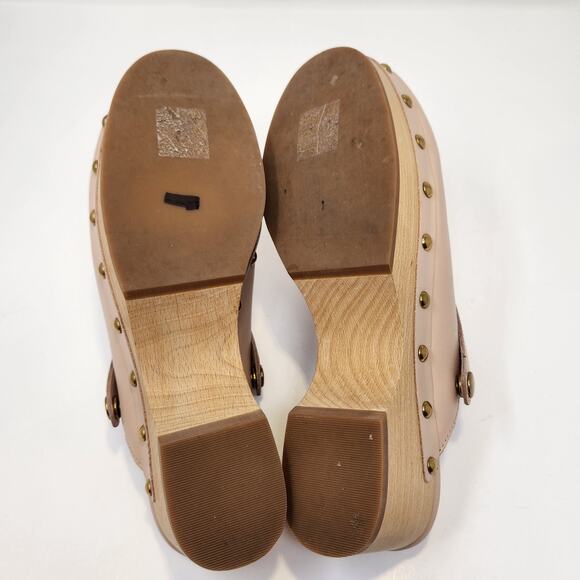 J Crew Convertible Leather Clog Shoes Women Size 7.5 Blush Beige Platofrm Studs - Picture 8 of 8
